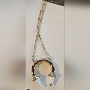 Long White House Black Market Necklace. Light Gold In Color.